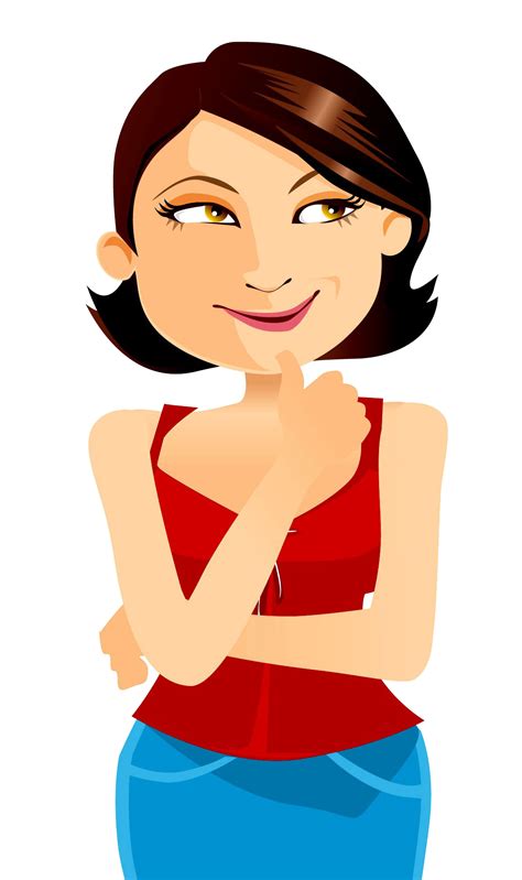 woman thinking clipart